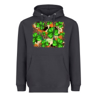 Smoke st.patricks plaid  green glitter cowhide  leopard Heavyweight Hoodie - FaDigitalArtStudio