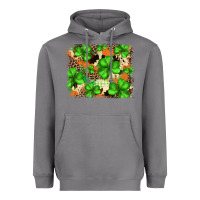St.patricks Plaid  Green Glitter Cowhide  Leopard Heavyweight Hoodie | Teevron
