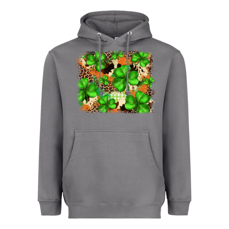 St.patricks Plaid  Green Glitter Cowhide  Leopard Heavyweight Hoodie by FaDigitalArtStudio | Teevron