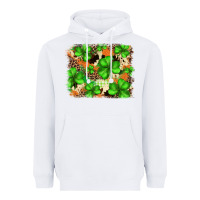White st.patricks plaid  green glitter cowhide  leopard Heavyweight Hoodie - FaDigitalArtStudio