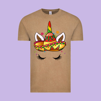 Unicorn And Sombrero Vintage Tee Designed By Lillyallendesigns