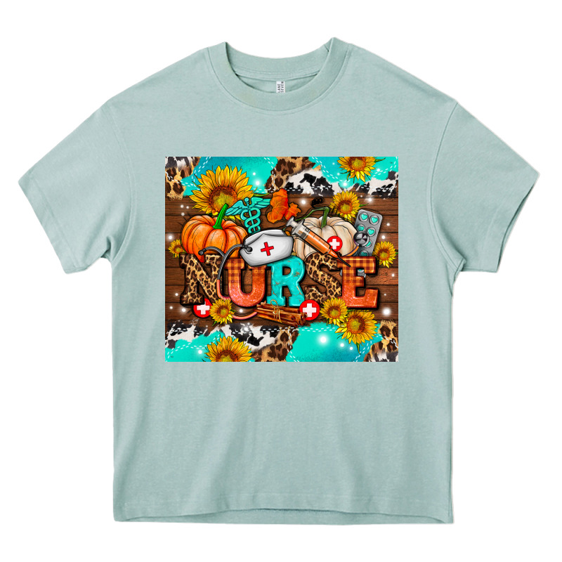 Pumpkin Nurse With Sunflower Heavy Core Tee by AdoDesignShop | Teevron