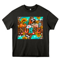 Asphalt pumpkin nurse with sunflower Heavy Core Tee - AdoDesignShop