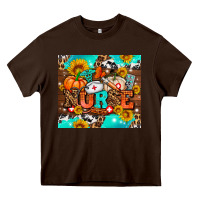 Chocolate Brown pumpkin nurse with sunflower Heavy Core Tee - AdoDesignShop