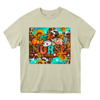 Mossy pumpkin nurse with sunflower Heavy Core Tee - AdoDesignShop
