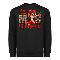 Black La mama mos Chingona Heavyweight Sweatshirt - NancyCooperArtShop