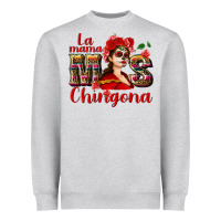 Heather Grey La mama mos Chingona Heavyweight Sweatshirt - NancyCooperArtShop