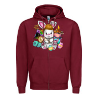 Burgundy Easter Day Camper  Happy Easter Day Zipper Hoodie - CowGirlArtShop
