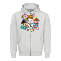 Dove Grey Easter Day Camper  Happy Easter Day Zipper Hoodie - CowGirlArtShop