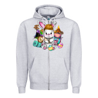 Heather Grey Easter Day Camper  Happy Easter Day Zipper Hoodie - CowGirlArtShop