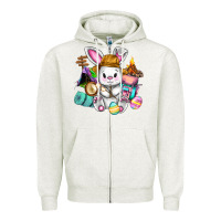 Oatmeal Heather Easter Day Camper  Happy Easter Day Zipper Hoodie - CowGirlArtShop