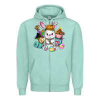 Seafoam Easter Day Camper  Happy Easter Day Zipper Hoodie - CowGirlArtShop