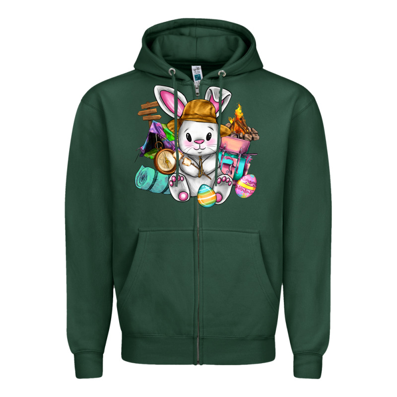 Easter Day Camper  Happy Easter Day Zipper Hoodie by CowGirlArtShop | Teevron