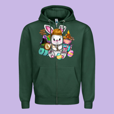 Easter Day Camper  Happy Easter Day Zipper Hoodie Designed By Cowgirlartshop