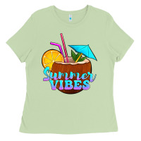 Matcha summer vibes coconut drink Ladies Tee - Jasminsmagicworld