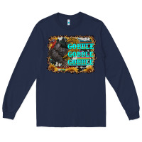 Navy gobble gobble gobble Long Sleeve Tee - RanaPortraitStore