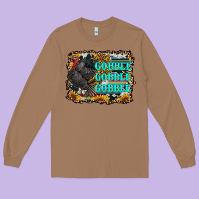 Gobble Gobble Gobble Long Sleeve Tee Designed By Ranaportraitstore