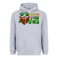 Heather Grey lucky dude saint patricks bearded man Heavyweight Hoodie - FaDigitalArtStudio