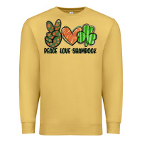 Antique Gold peace love shamrock Premium Sweatshirt - FaDigitalArtStudio