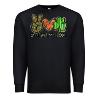 Black peace love shamrock Premium Sweatshirt - FaDigitalArtStudio