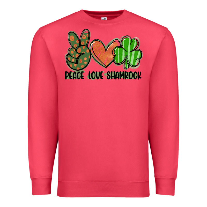 Peace Love Shamrock Premium Sweatshirt by FaDigitalArtStudio | Teevron