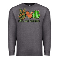 Charcoal Heather peace love shamrock Premium Sweatshirt - FaDigitalArtStudio