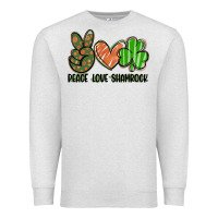 Oatmeal Heather peace love shamrock Premium Sweatshirt - FaDigitalArtStudio