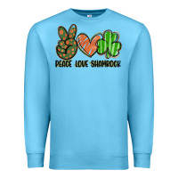 Ocean Blue peace love shamrock Premium Sweatshirt - FaDigitalArtStudio