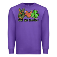 Purple peace love shamrock Premium Sweatshirt - FaDigitalArtStudio