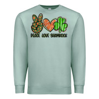 Seafoam peace love shamrock Premium Sweatshirt - FaDigitalArtStudio