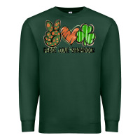 Sports Green peace love shamrock Premium Sweatshirt - FaDigitalArtStudio