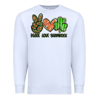 White peace love shamrock Premium Sweatshirt - FaDigitalArtStudio