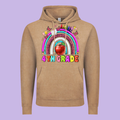 4 Th  Grade Vintage Hoodie Designed By Bundleandbundleshop