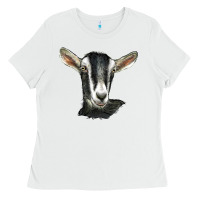 White alpine goat head Ladies Tee - LillyAllenDesigns