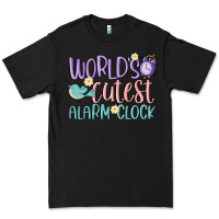 Black world's cutest alarm clock Premium Tee - MaliasSmallBusiness