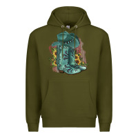 Army Green Turquoise Cowboy Boots Premium Hoodie - JahusDesignShop