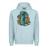 Blue Mist Turquoise Cowboy Boots Premium Hoodie - JahusDesignShop