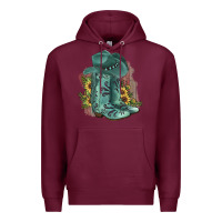 Burgundy Turquoise Cowboy Boots Premium Hoodie - JahusDesignShop