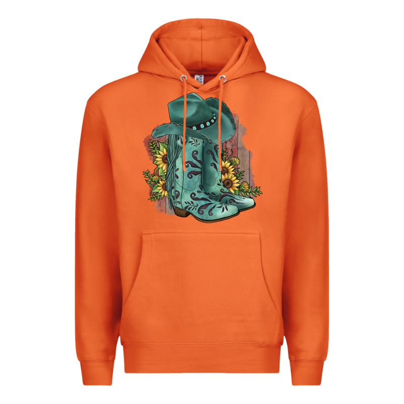 Turquoise Cowboy Boots Premium Hoodie by JahusDesignShop | Teevron