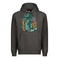 Charcoal Heather Turquoise Cowboy Boots Premium Hoodie - JahusDesignShop