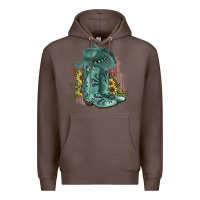 Coffee Turquoise Cowboy Boots Premium Hoodie - JahusDesignShop