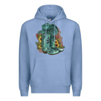 Colony Blue Turquoise Cowboy Boots Premium Hoodie - JahusDesignShop