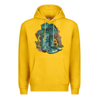 Lemon Turquoise Cowboy Boots Premium Hoodie - JahusDesignShop