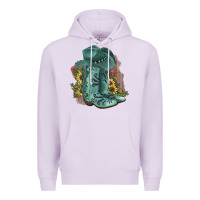 Lilac Turquoise Cowboy Boots Premium Hoodie - JahusDesignShop