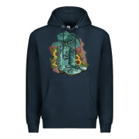 Navy Turquoise Cowboy Boots Premium Hoodie - JahusDesignShop