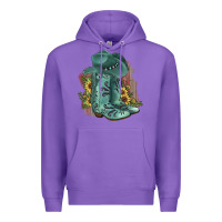 Purple Turquoise Cowboy Boots Premium Hoodie - JahusDesignShop