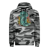 Slate Camo Turquoise Cowboy Boots Premium Hoodie - JahusDesignShop