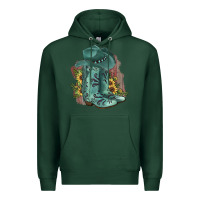 Sports Green Turquoise Cowboy Boots Premium Hoodie - JahusDesignShop
