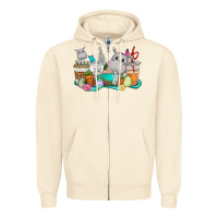 Sandshell Easter Hippopotamus coffee cups Easter Day Zipper Hoodie - CowGirlArtShop