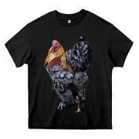 Black Brahma Rooster Heavy Core Tee - LillyAllenDesigns